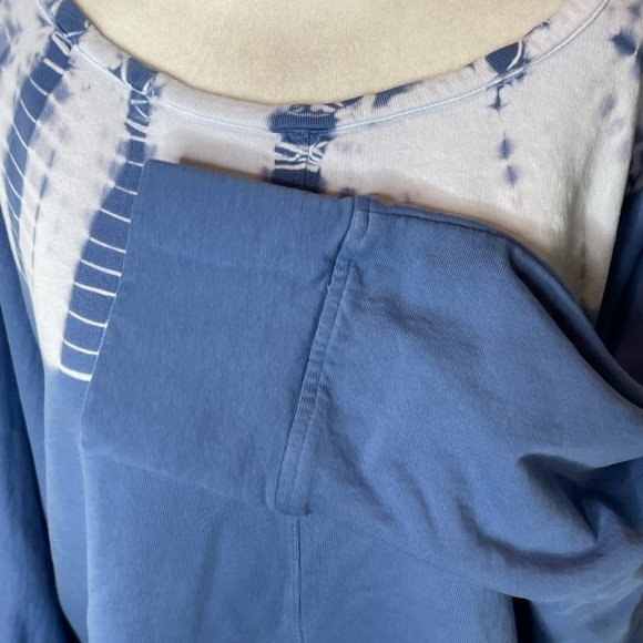 PureJill Organic Cotton Tie Dye Blue & White Cozy Sweater Size Large - Picture 11 of 12